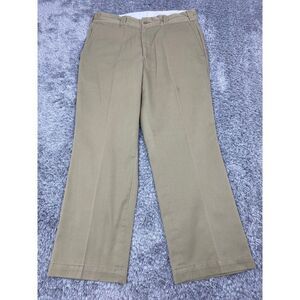Vtg FineSilver Pants Mens 32x29 Beige Khaki Knockout Flat Cuffed Chinos 1970s